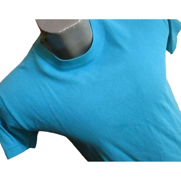 Vintage T-Shirt Single Stitch Large 80s USA All Cotton Rugged Fade Relic Blue - Picture 2 of 5